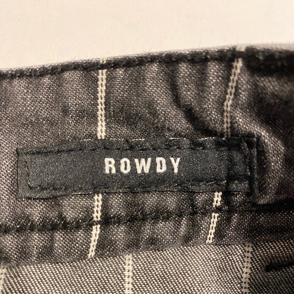 RVCA Rowdy Denim Mini Skirt Stone Washed Black High Rise Raw Hem Size 27 - Picture 4 of 12